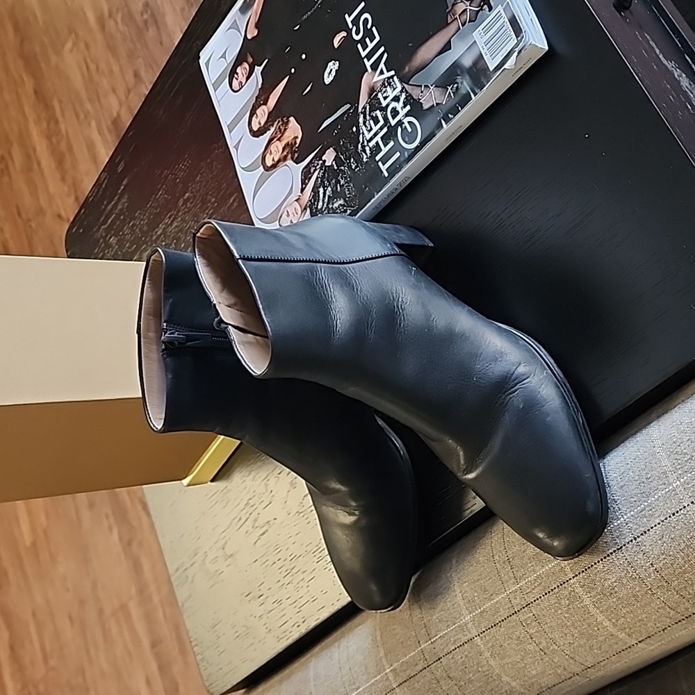 VIA SPIGA VINTAGE Y2K Black Leather Ankle Boots 37.5 7 Minimalist Industrial - Picture 3 of 17